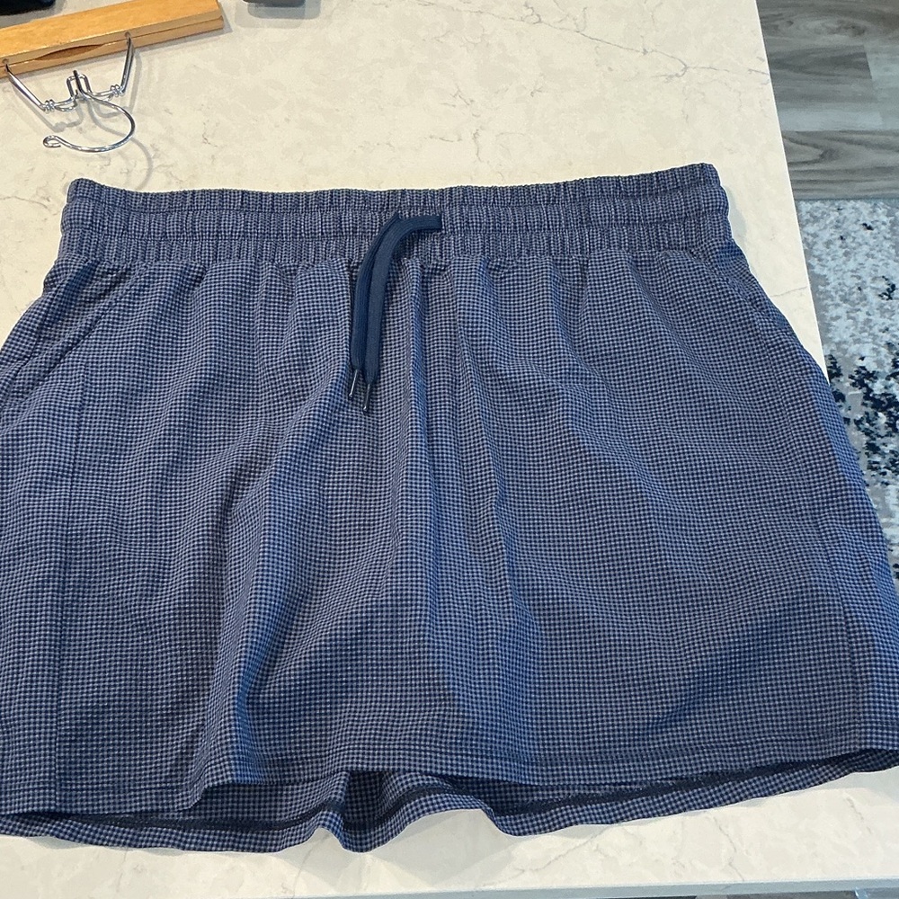 adidas Navy Checkered athletic Skort